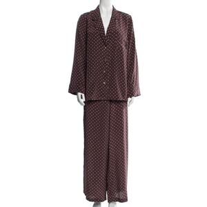 New With Tags ❤️Zimmermann Burgundy Silk Polka Dot Pant Set❤️